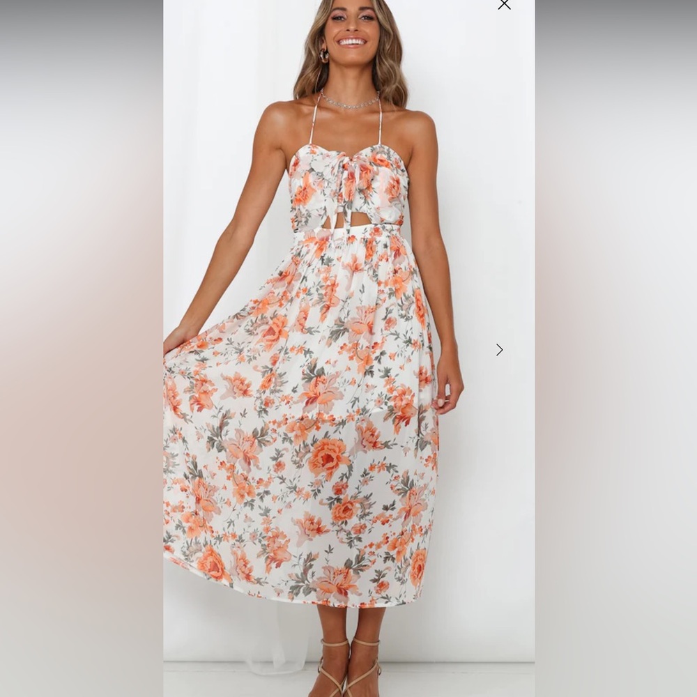 Hello Molly MAKE NO PROMISES MAXI DRESS ORANGE